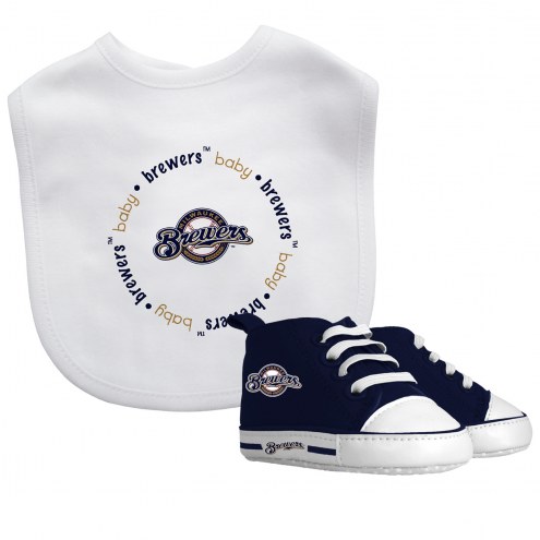 Milwaukee Brewers Infant Bib & Shoes Gift Set