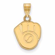 Milwaukee Brewers MLB Sterling Silver Gold Plated Small Pendant