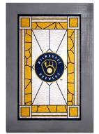 Milwaukee Brewers Stained Glass with Frame