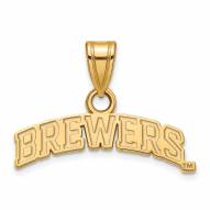 Milwaukee Brewers Sterling Silver Gold Plated Small Pendant
