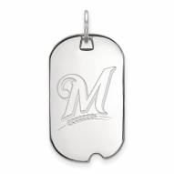 Milwaukee Brewers Sterling Silver Small Dog Tag