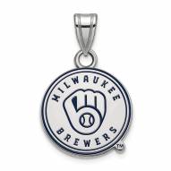 Milwaukee Brewers Sterling Silver Small Enamel Pendant