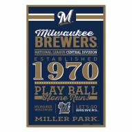 Milwaukee Brewers Established Wood Sign