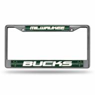 Milwaukee Bucks Chrome Glitter License Plate Frame