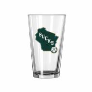 Milwaukee Bucks 16 oz. Logo Pint Glass