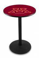 Minnesota Golden Gophers Black Wrinkle Bar Table with Round Base