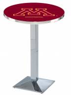 Minnesota Golden Gophers Chrome Bar Table with Square Base