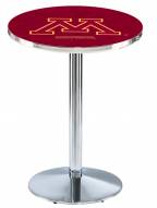 Minnesota Golden Gophers Chrome Pub Table with Round Base