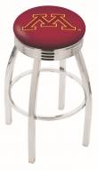 Minnesota Golden Gophers Chrome Swivel Barstool with Ribbed Accent Ring