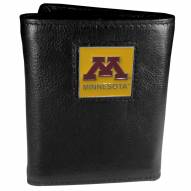 Minnesota Golden Gophers Deluxe Leather Tri-fold Wallet in Gift Box