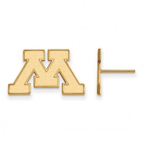 Minnesota Golden Gophers Sterling Silver Gold Plated Small Post Earrings