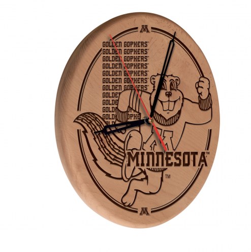 Minnesota Golden Gophers Laser Engraved Wood Clock