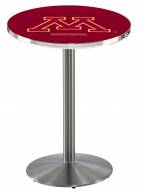Minnesota Golden Gophers Stainless Steel Bar Table with Round Base
