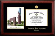 Minnesota State Mavericks Gold Embossed Diploma Frame with Campus Images Lithograph