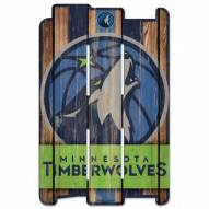 Minnesota Timberwolves Wood Fence Sign