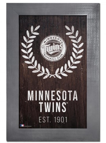 Minnesota Twins 11&quot; x 19&quot; Laurel Wreath Framed Sign