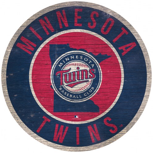 Minnesota Twins 12&quot; Circle with State Sign