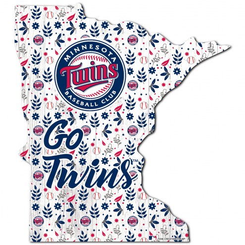Minnesota Twins 12&quot; Floral State Sign