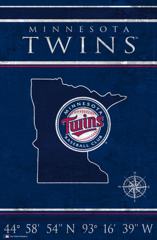Minnesota Twins 17&quot; x 26&quot; Coordinates Sign