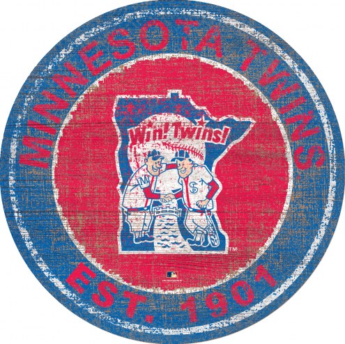 Minnesota Twins 24&quot; Heritage Logo Round Sign