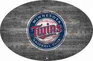 Minnesota Twins 46" Distressed Wood Oval Sign