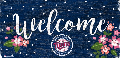 Minnesota Twins 6&quot; x 12&quot; Floral Welcome Sign