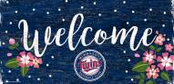 Minnesota Twins 6" x 12" Floral Welcome Sign