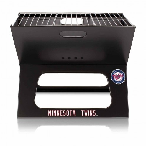 Minnesota Twins Black Portable Charcoal X-Grill