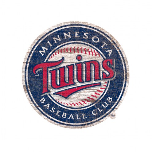 Minnesota Twins Distressed Logo Cutout Sign