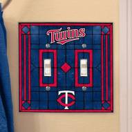 Minnesota Twins Glass Double Switch Plate Cover