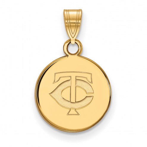 Minnesota Twins Sterling Silver Gold Plated Small Disc Pendant