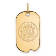 Minnesota Twins Sterling Silver Gold Plated Small Dog Tag