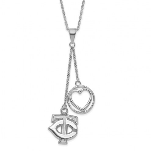 Minnesota Twins Sterling Silver Heart Necklace