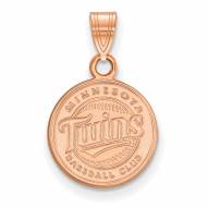 Minnesota Twins Sterling Silver Rose Gold Plated Small Pendant