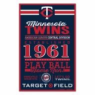 Minnesota Twins Established Wood Sign
