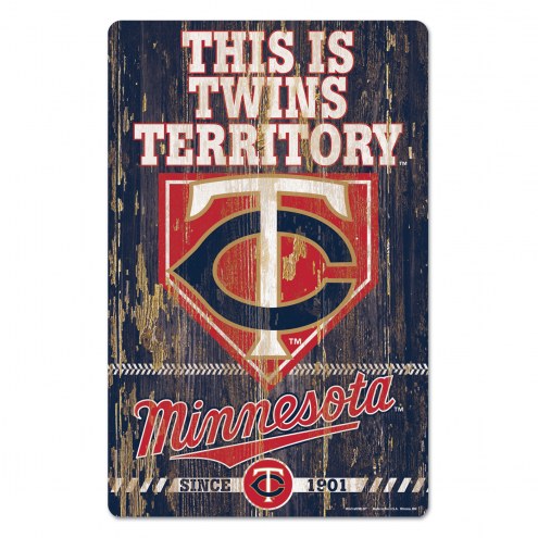 Minnesota Twins Slogan Wood Sign