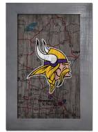 Minnesota Vikings 11" x 19" City Map Framed Sign
