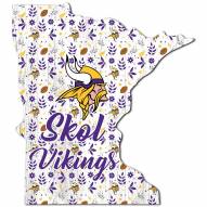 Minnesota Vikings 12" Floral State Sign