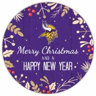 Minnesota Vikings 12" Merry Christmas & Happy New Year Sign