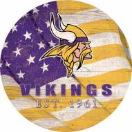 Minnesota Vikings 12" Team Color Flag Circle Sign