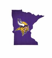 Minnesota Vikings 12" Team Color Logo State Sign