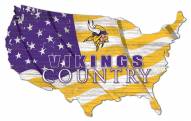 Minnesota Vikings 15" USA Flag Cutout Sign