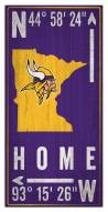Minnesota Vikings 6" x 12" Coordinates Sign