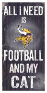 Minnesota Vikings 6" x 12" Football & My Cat Sign