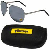 Minnesota Vikings Aviator Sunglasses and Zippered Carrying Case