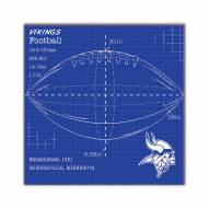 Minnesota Vikings Ball Blueprint 10" x 10" Sign