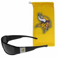 Minnesota Vikings Chrome Wrap Sunglasses & Bag