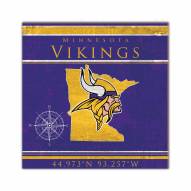 Minnesota Vikings Coordinates 10" x 10" Sign