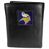 Minnesota Vikings Deluxe Leather Tri-fold Wallet in Gift Box
