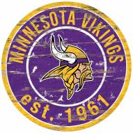 Minnesota Vikings Distressed Round Sign